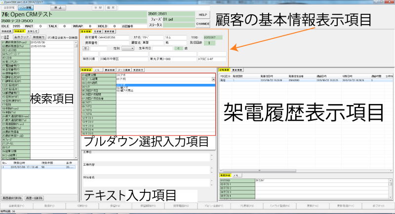 OpenCRM各機能イメージ